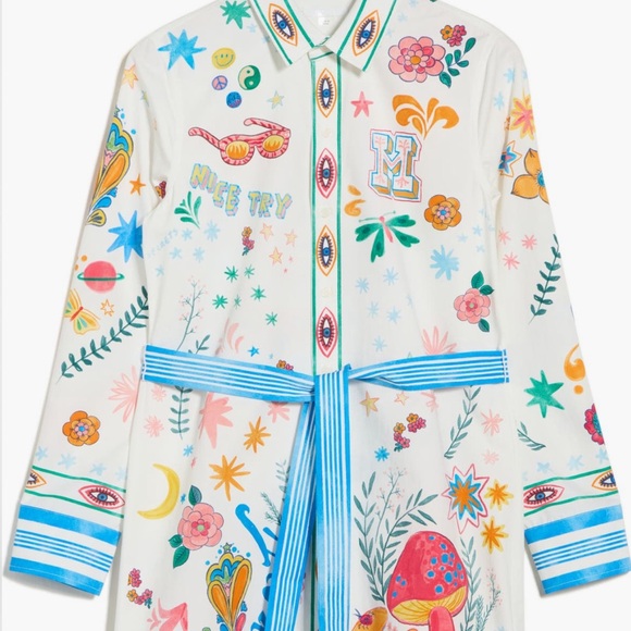 NEW MOTHER The Frenchie Long Sleeve Shirtdress size Medium $350 - Picture 3 of 9